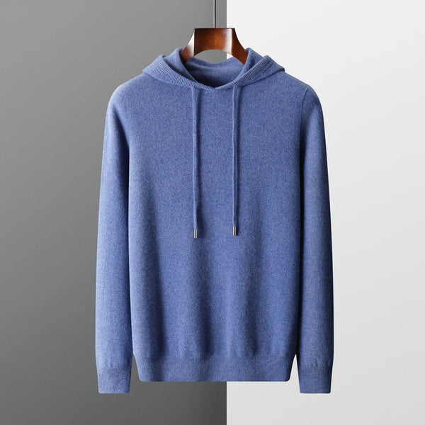 Men's 100% Merino Wool Hooded Knitted Pullover Sweater - Frimunt Clothing Co.