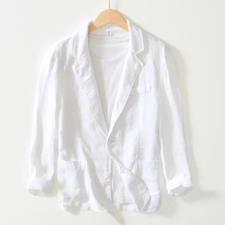 Men's Spring Summer 100% Linen Jacket Casual Men Blazers - Frimunt Clothing Co.