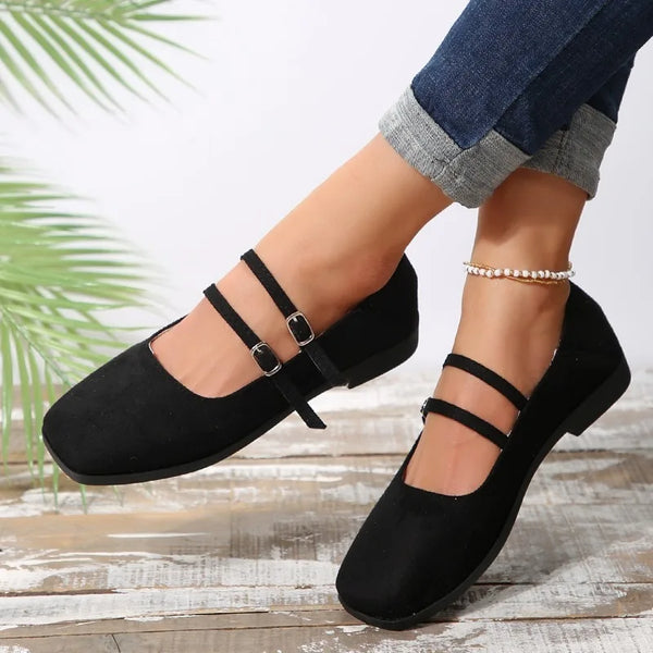 Women's Double Strap Design Mary Jane Flat Shoes 2024 Autumn Fashion