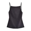 Women Backless Black Top With Spaghetti Straps - Frimunt Clothing Co.