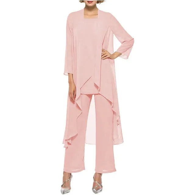 Women's Suit 3 Pieces Sets Long Jacket Top & Pants Dress Formal Events Wedding Party Guest - Frimunt Clothing Co.