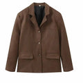 Women's Vintage Style Suede Blazer Jacket - Frimunt Clothing Co.