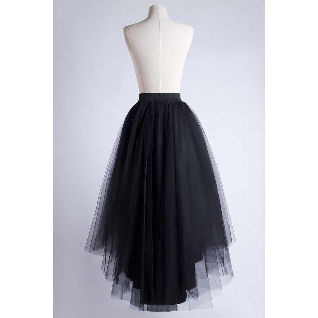MisShow Women’s Tulle Tutu Maxi Skirt Elastic Waist High Low Mesh Net Party Prom Cocktail Long Skirt - Frimunt Clothing Co.