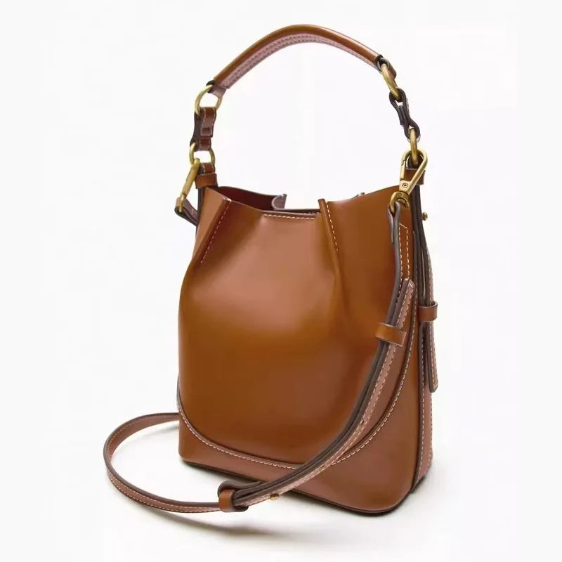 Women's Classic Bucket Shoulder Bag – Dual Texture Options - Frimunt Clothing Co.