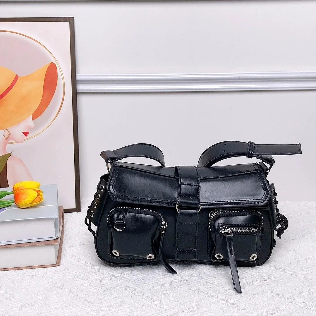 Women's Multiple pockets Eco Leather Underarm Shoulder Bags - Frimunt Clothing Co.