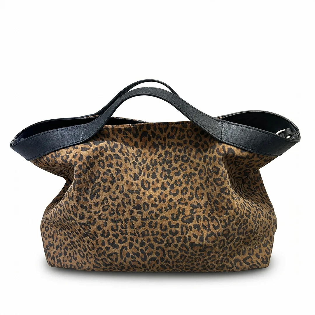 Women's Genuine Suede Leather Tote Bags Luxury Designer Large Handbag