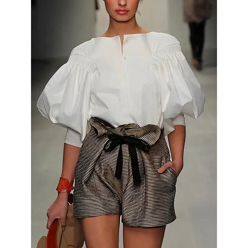 Women's Cotton Blouse Buttoned Loose Fit Shirt Top - Frimunt Clothing Co.