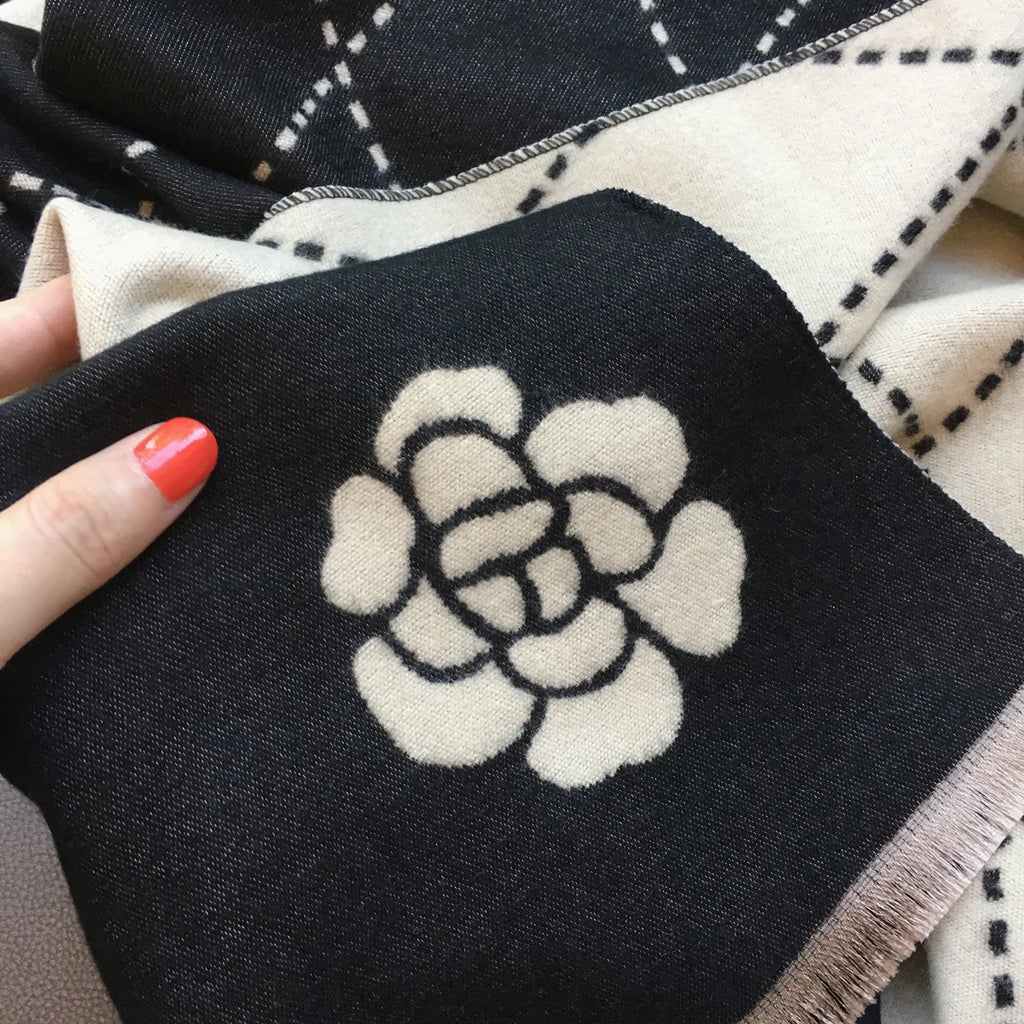Women's Fashion Luxury Shawl Scarf Printed Flower Warm Cashmere - Frimunt Clothing Co.