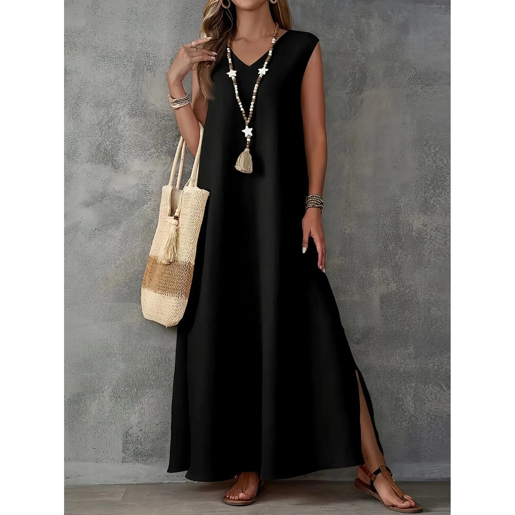 Boho Breeze Sleeveless Maxi Dress - Frimunt Clothing Co.
