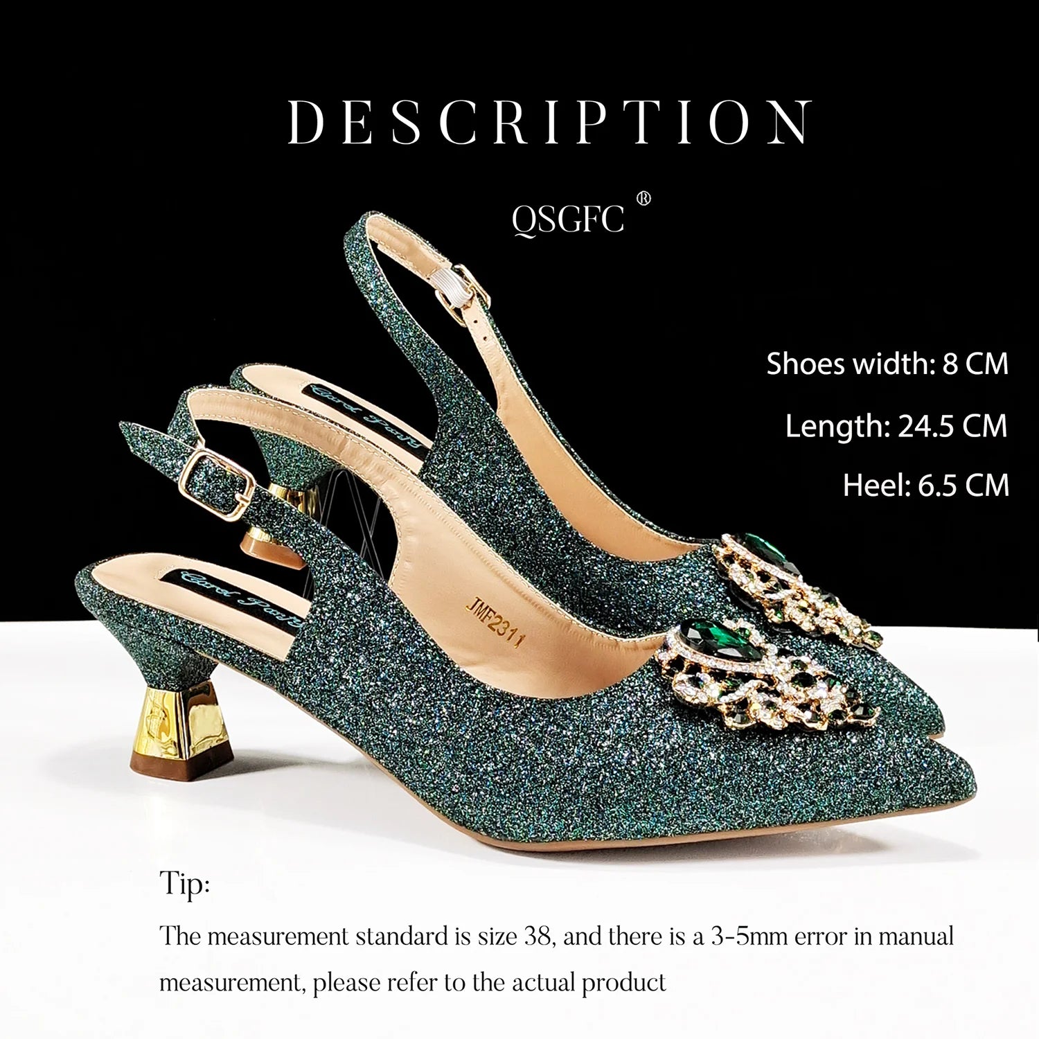 Women's Pointed-Toe Luxury Style High Heels Slingback Shoes With Bag Set - Frimunt Clothing Co.