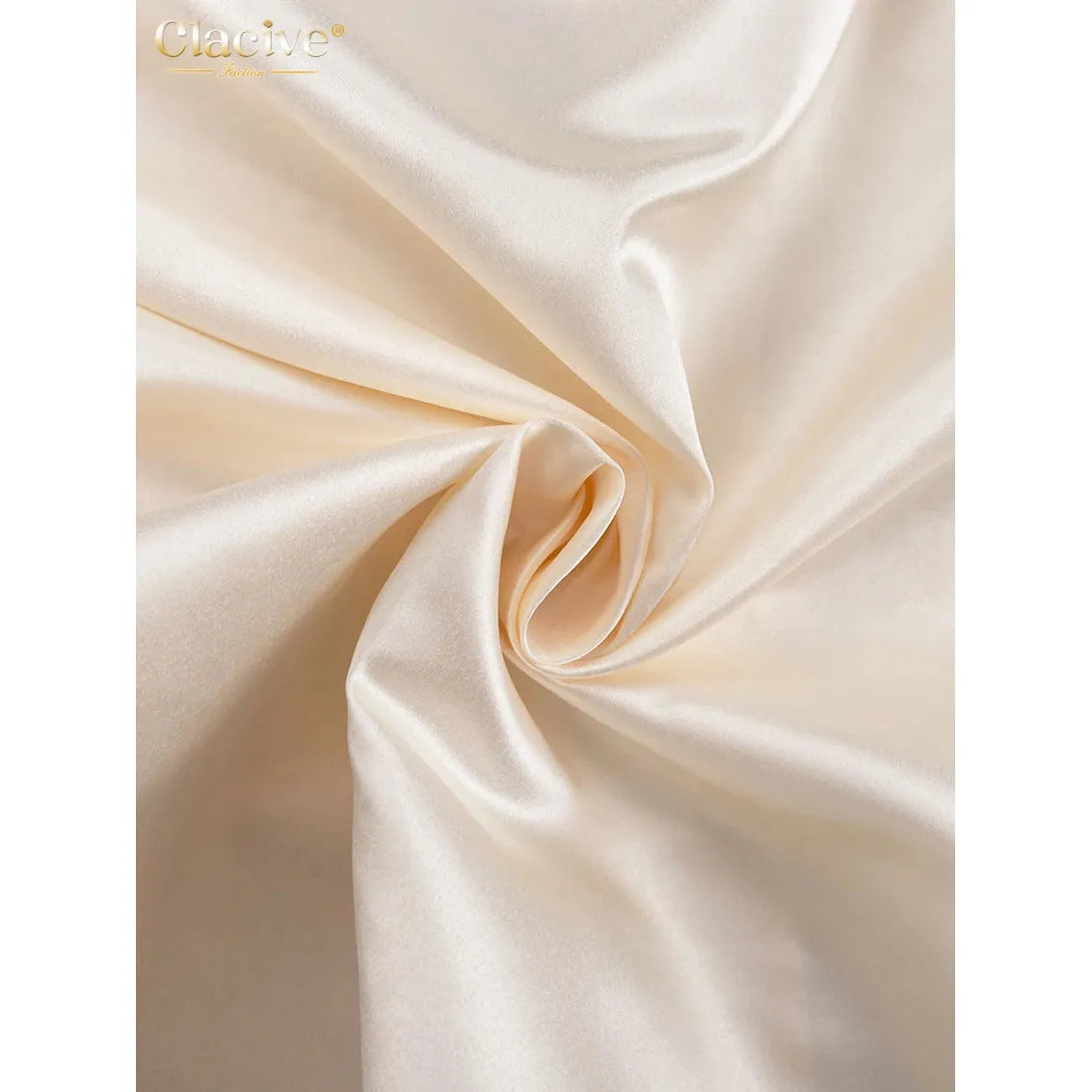 Women's Loose Beige Satin V-Neck Long Sleeve Kimono Jacket/Mini Dress - Frimunt Clothing Co.