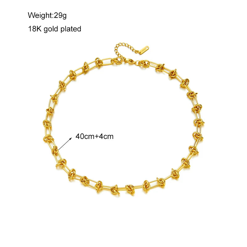 Vintage Gold Color Necklace For Women High Quality Rust Proof Link Chain 316L Stainless Steel - Frimunt Clothing Co.