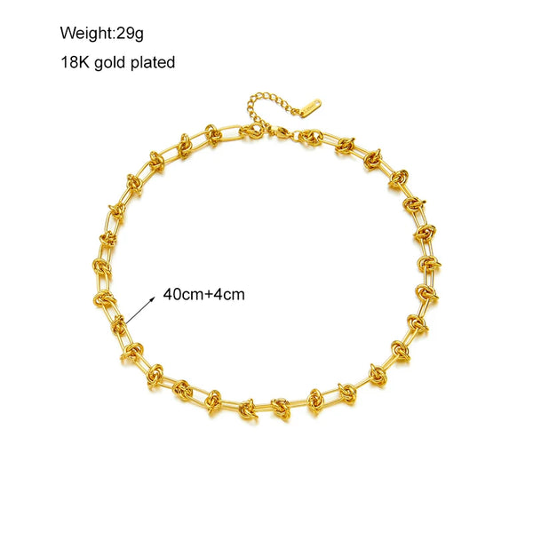 Vintage Gold Color Necklace For Women High Quality Rust Proof Link Chain 316L Stainless Steel