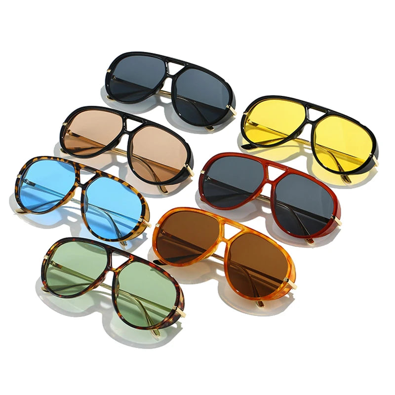 Women's Double Bridge Sunglasses Retro Gradient UV400 - Frimunt Clothing Co.