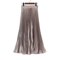Elegant Long Pleated Bright Satin Skirts - Frimunt Clothing Co.