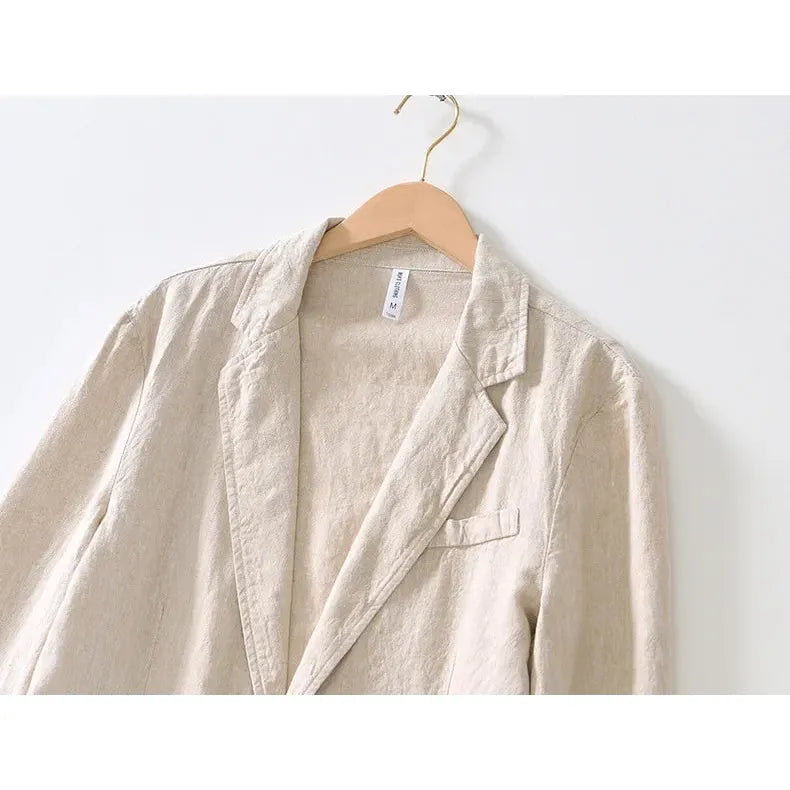 Men's Spring Summer 100% Linen Jacket Casual Men Blazers - Frimunt Clothing Co.