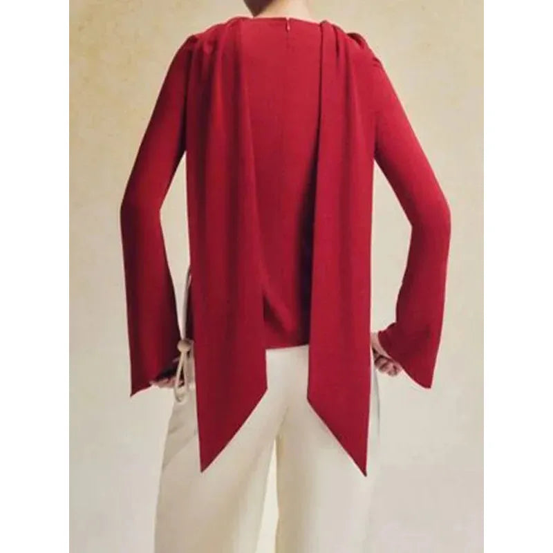 Women's New Fashion Flared Sleeves Back Zipper Boat Neck Tops - Frimunt Clothing Co.