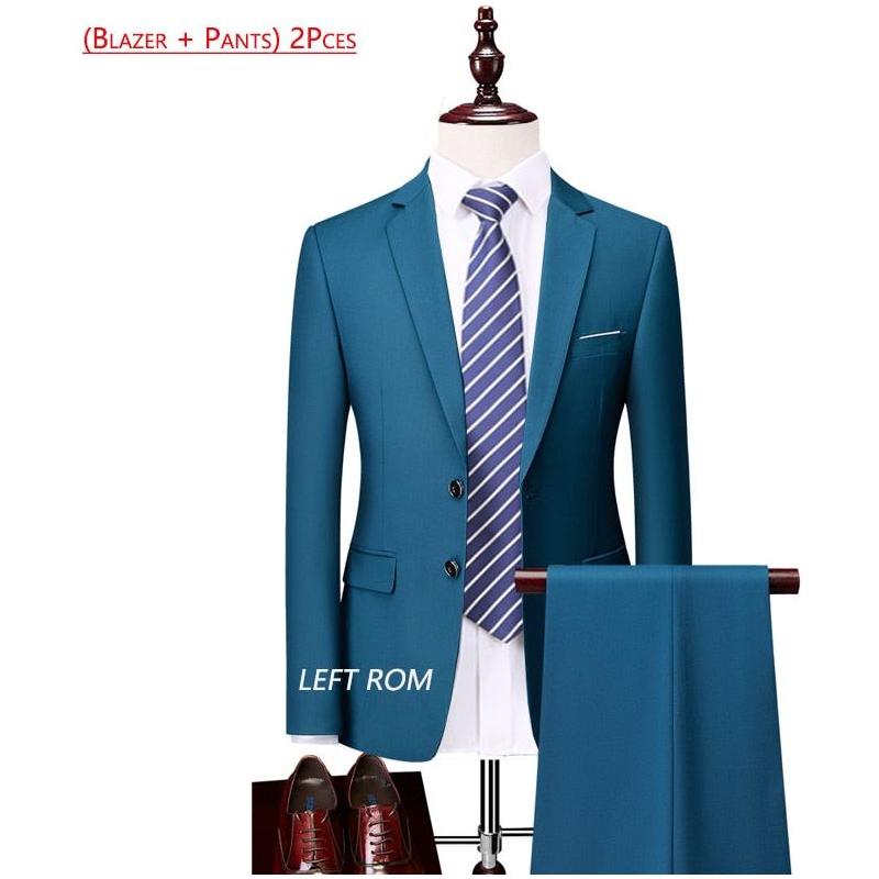 High-end Brand Formal Business Mens Suit Three-piece Groom Wedding Dress Suit 13 Solid Colors - Frimunt Clothing Co.