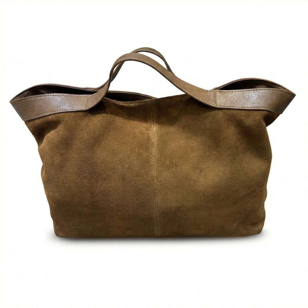 Women's Genuine Suede Leather Tote Bags Luxury Designer Large Handbag