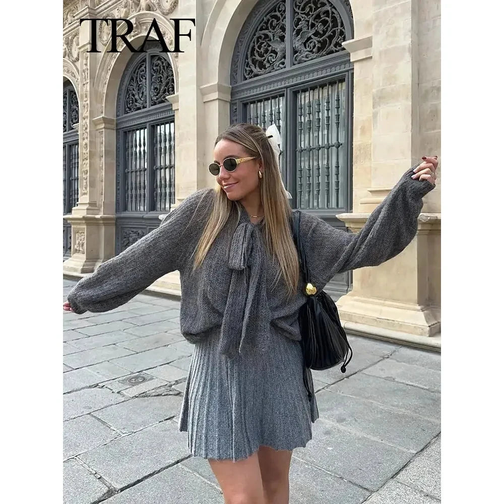 Autumn Women Fashion Knit Pullovers Butterfly Collar - Frimunt Clothing Co.