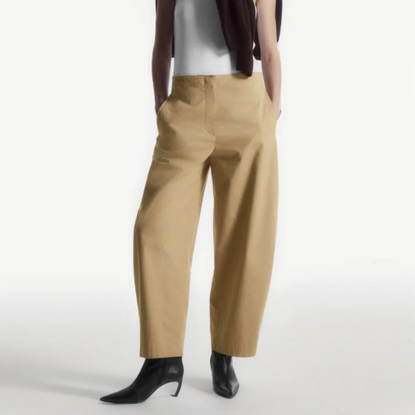 Women's Barrel-Shaped Wide-Leg Tailored Trousers