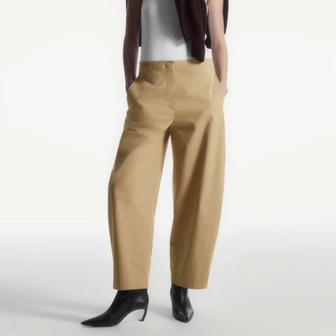 Women's Barrel-Shaped Wide-Leg Tailored Trousers