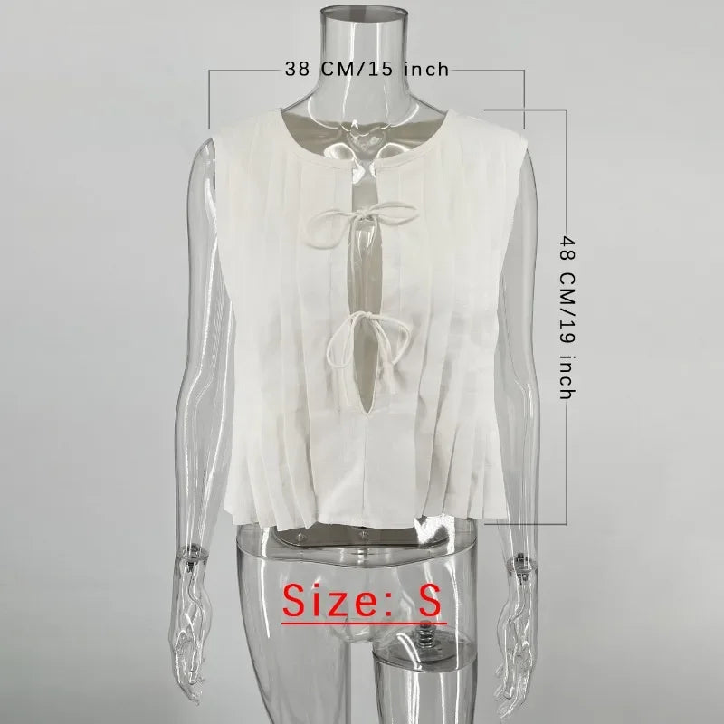 Solid Rib Women Tank Tops Summer  Lace Up Sleeveless Tops