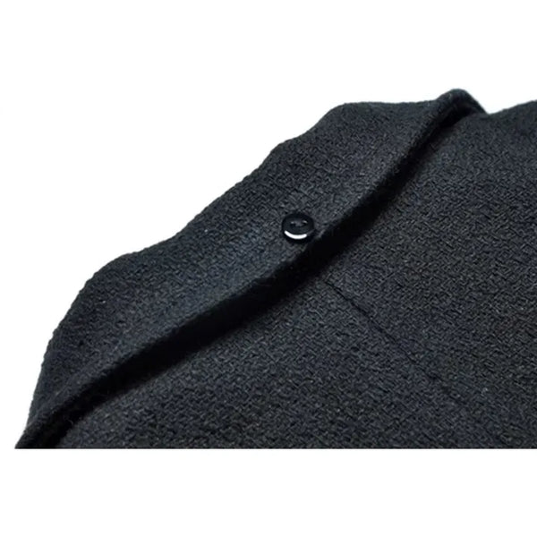 Women's Woolen Thick Coat Removable Fur Collar Strap Waist Glitter Splicing Long Coat