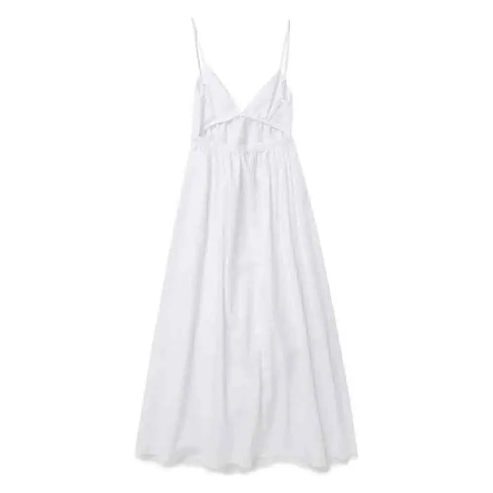 Women's Backless Sleeveless V Neck Summer Long Dress - Frimunt Clothing Co.