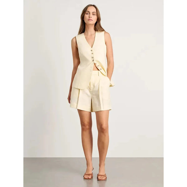 Women's Cotton Linen Chic Vest Shorts Set - Frimunt Clothing Co.