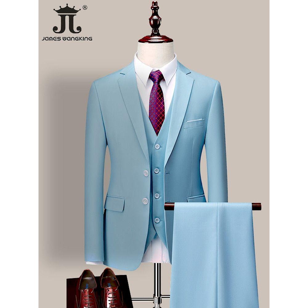 High-end Brand Formal Business Mens Suit Three-piece Groom Wedding Dress Suit 13 Solid Colors - Frimunt Clothing Co.