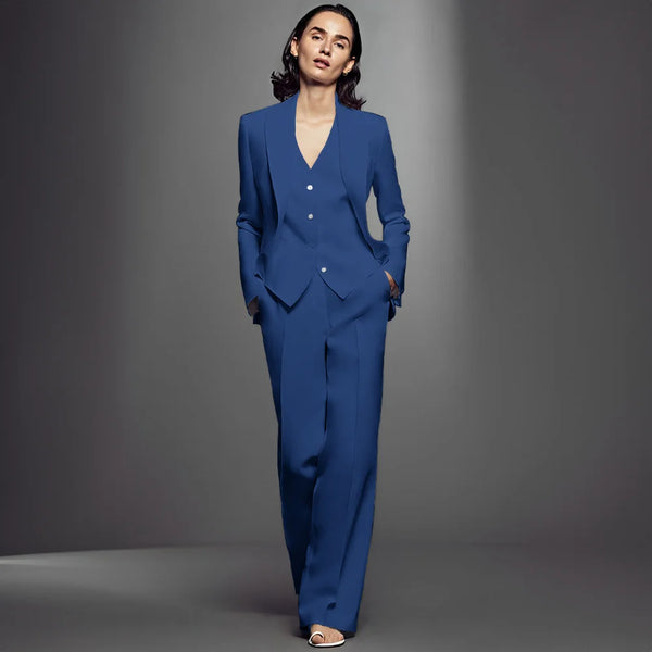 Stylish 3-Piece Women's Office Workwear Set: Slim Suit with Trousers, Vest, and Jacket - Ideal for Formal Events - Frimunt Clothing Co.