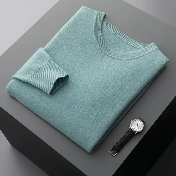 Men's 100% Merino Wool Round Neck Sweater - Frimunt Clothing Co.