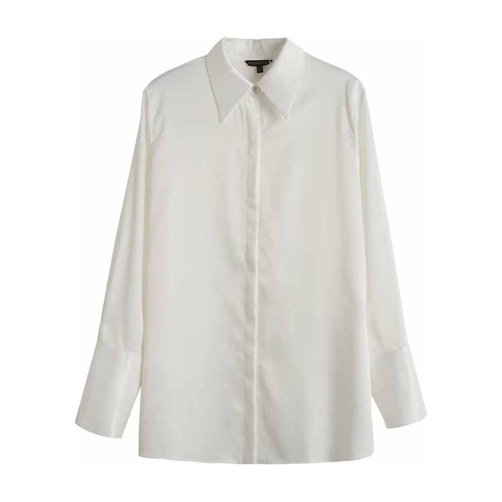 Women 2023 New Fashion Satin Casual Loose Long Sleeve Button-up Chic Shirts - Frimunt Clothing Co.