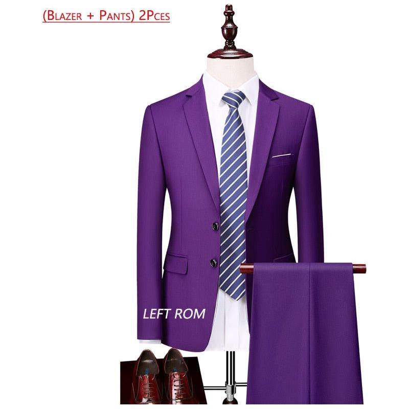 High-end Brand Formal Business Mens Suit Three-piece Groom Wedding Dress Suit 13 Solid Colors - Frimunt Clothing Co.