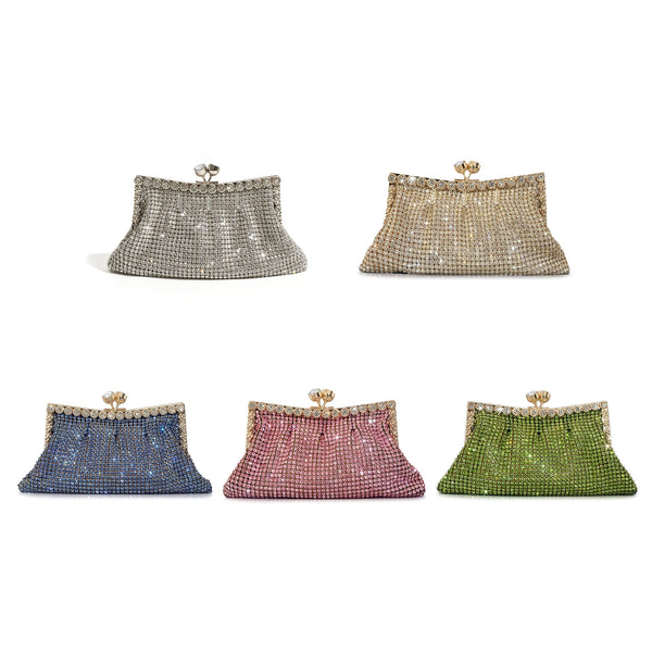 MABULA Sparkling Rhinestone Frame Clutch Evening Purse