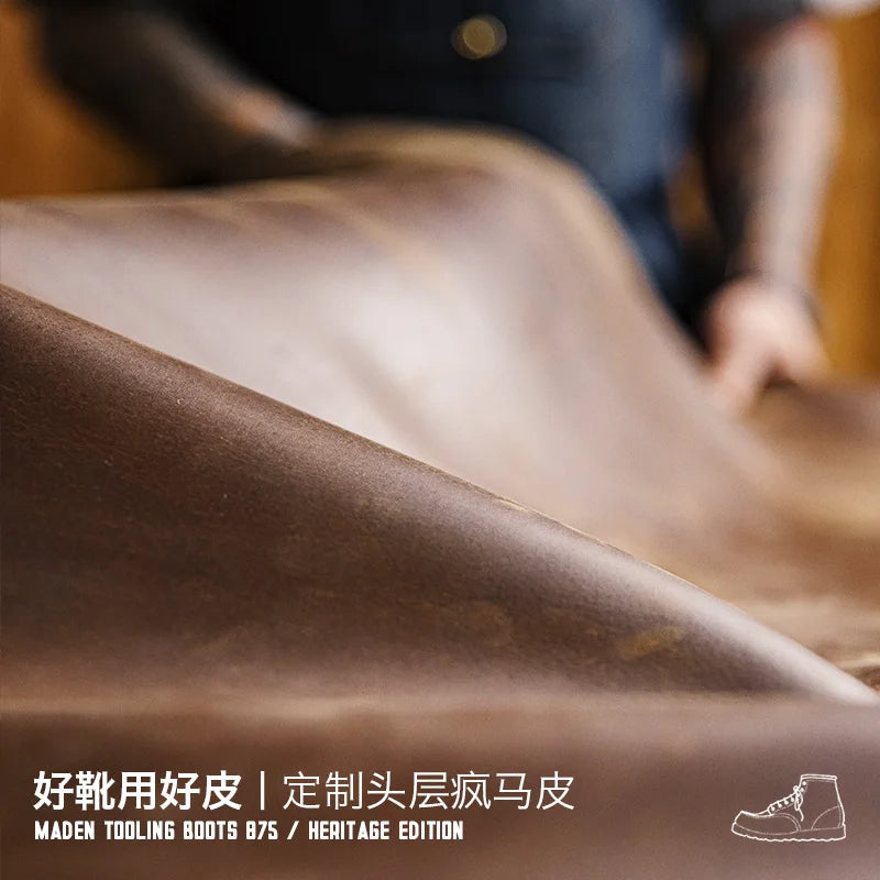 Maden Vintage 875 Men's Ankle Boots Durable Leather High-top Winter Boots - Frimunt Clothing Co.