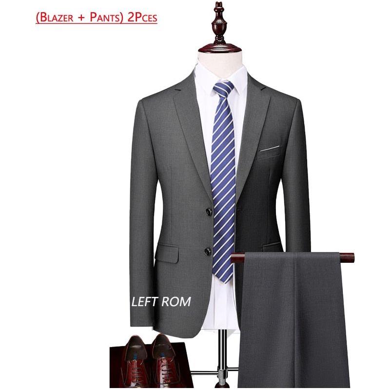 High-end Brand Formal Business Mens Suit Three-piece Groom Wedding Dress Suit 13 Solid Colors - Frimunt Clothing Co.