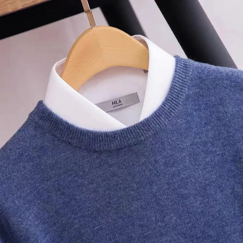 Men's 100% Merino Wool Round Neck Sweater - Frimunt Clothing Co.