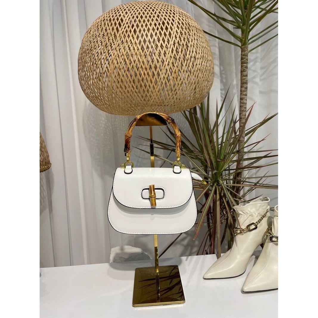 Vintage Soft Leather Bamboo Top-handle Crossbody Shoulder Strap - Frimunt Clothing Co.