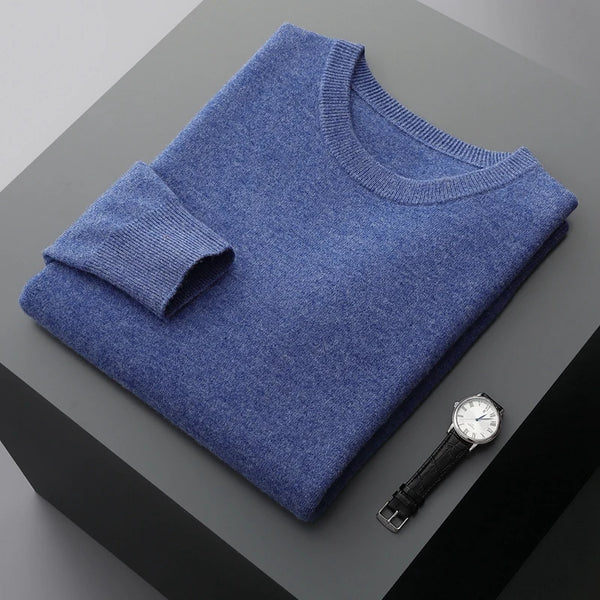 Men's 100% Merino Wool Round Neck Sweater - Frimunt Clothing Co.