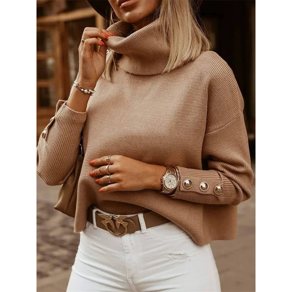 Women's Winter Soft Warm Knitted Turtleneck Pullover Sweater - Frimunt Clothing Co.