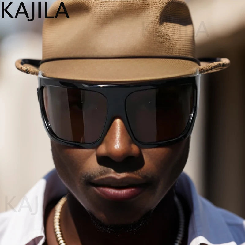 Oversized Shield Sunglasses Men Women New Luxury Brand Designer Y2K UV400 - Frimunt Clothing Co.