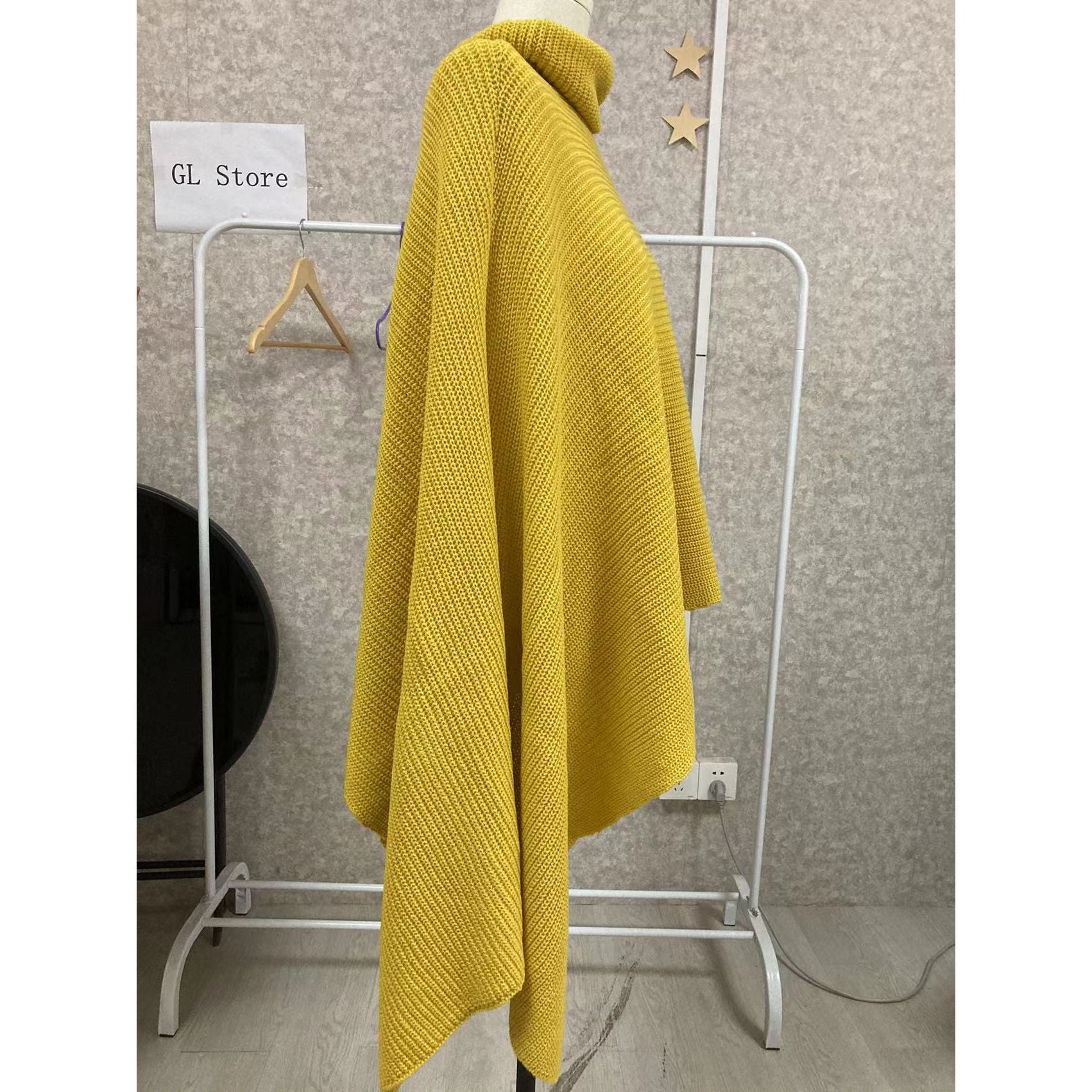 Women's Asymmetric Sweater For Women Turtleneck Long Sleeve Side Split Knitwear - Frimunt Clothing Co.