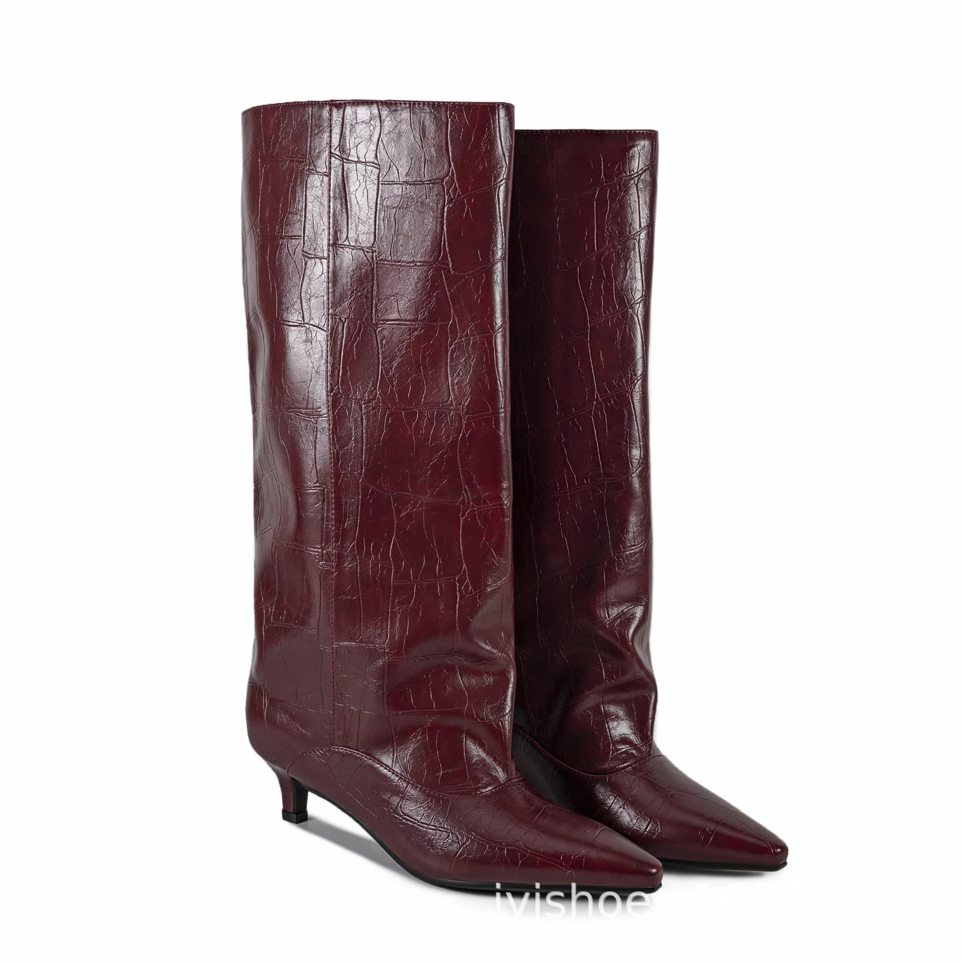 2026 Women's Pointed Toe Low Heel Sleeve Knee High Boots Various Colours