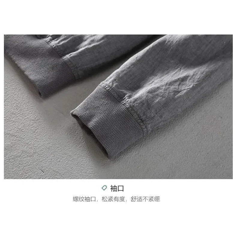 Men's Retro 100% Linen Jackets Baseball Collar Casual Solid Colors  Zip Up Jacket - Frimunt Clothing Co.