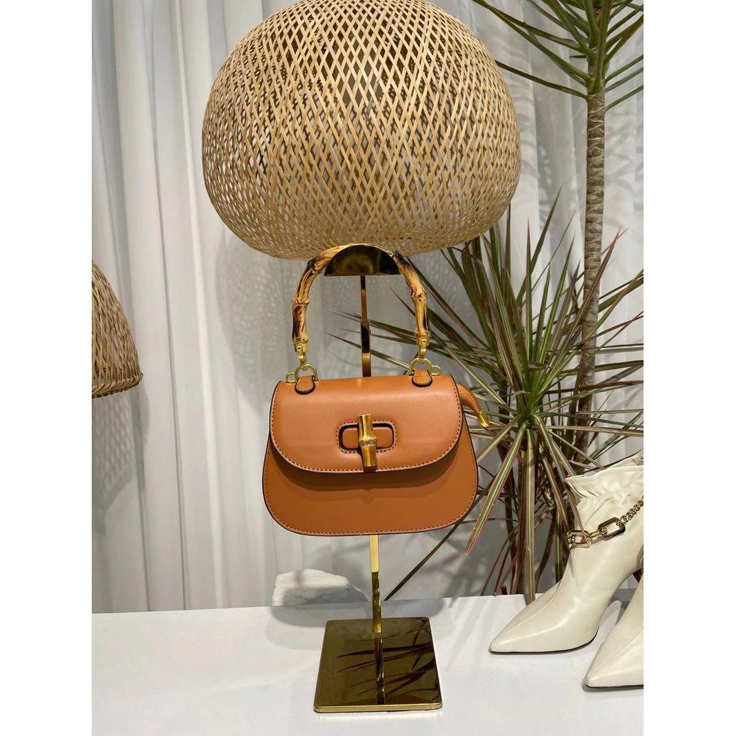 Vintage Soft Leather Bamboo Top-handle Crossbody Shoulder Strap - Frimunt Clothing Co.