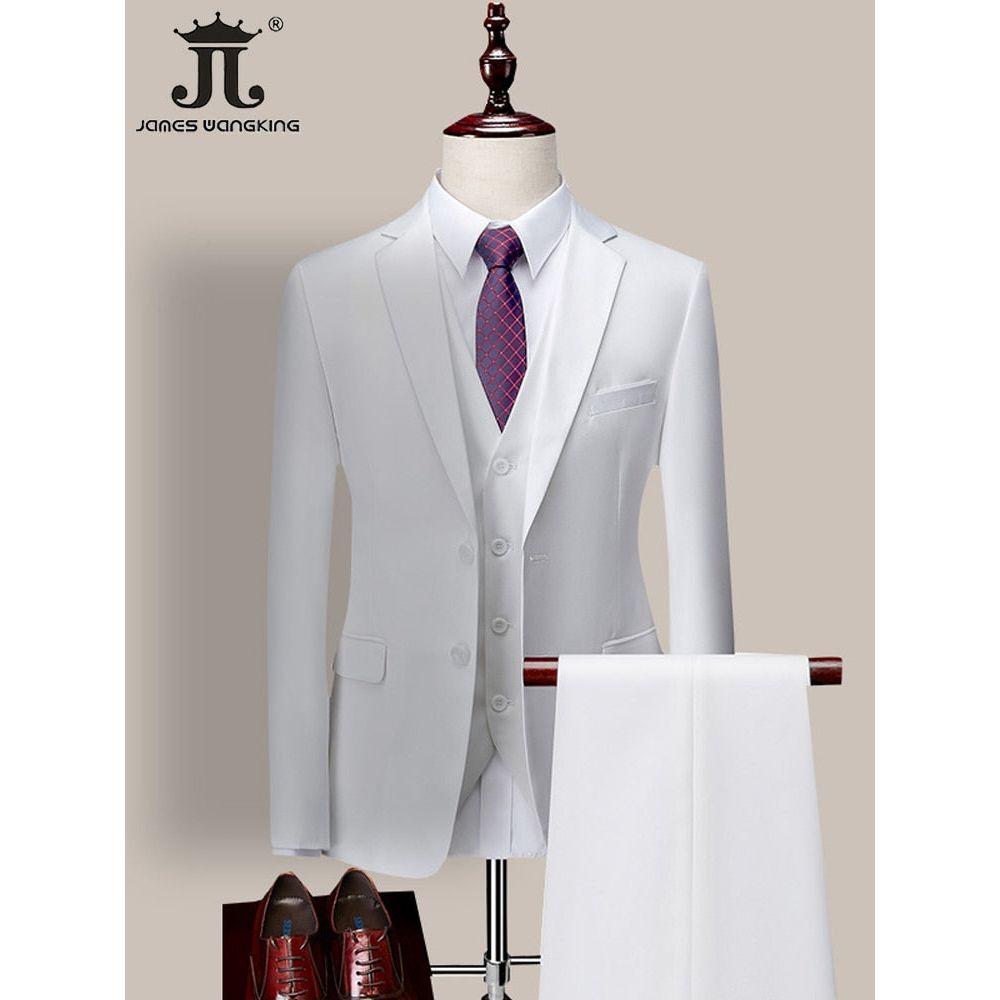 High-end Brand Formal Business Mens Suit Three-piece Groom Wedding Dress Suit 13 Solid Colors - Frimunt Clothing Co.