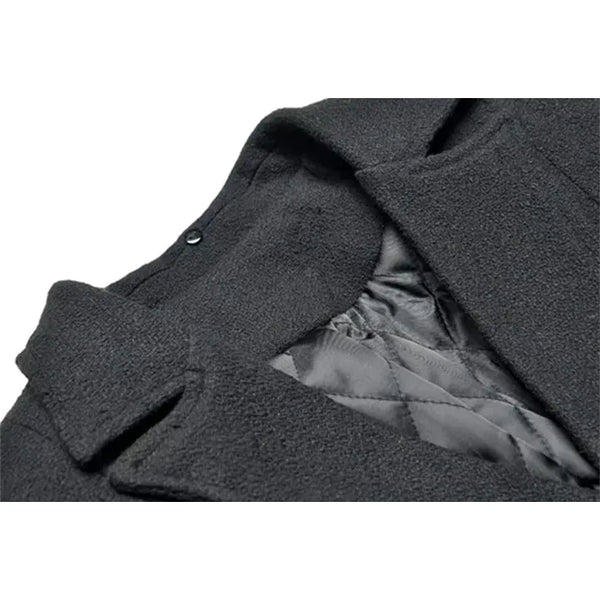 Women's Woolen Thick Coat Removable Fur Collar Strap Waist Glitter Splicing Long Coat