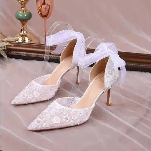Retro Style Women's Lace Pumps High Heels - Frimunt Clothing Co.